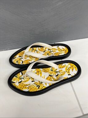Farm Rio Banana Print Flip Flops